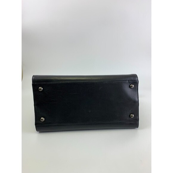 Zac Posen Satchel Purse Black Leather Fur Stripes Tote Crossbody Strap Snap - Picture 7 of 16